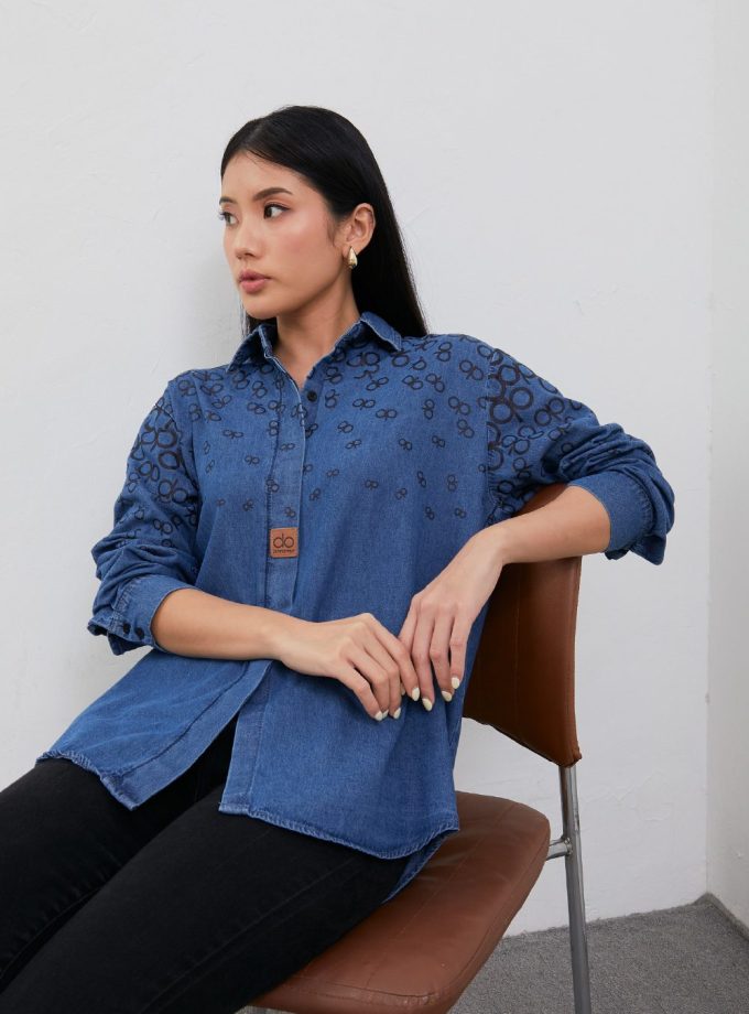 MONOGRAM DENIM DARK SHIRT