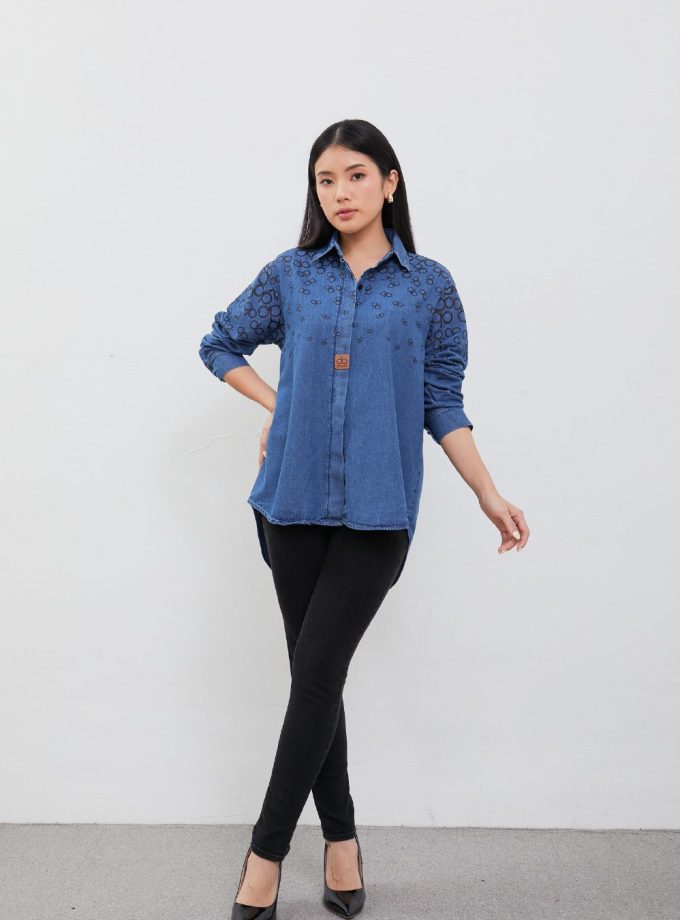 MONOGRAM DENIM DARK SHIRT